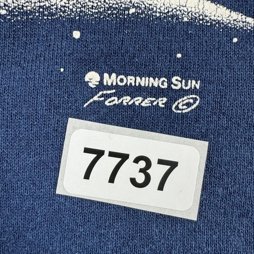 VTG Morning Sun Blue Collared Sweatshirt Grandma Winter Forest Forrer Size XL